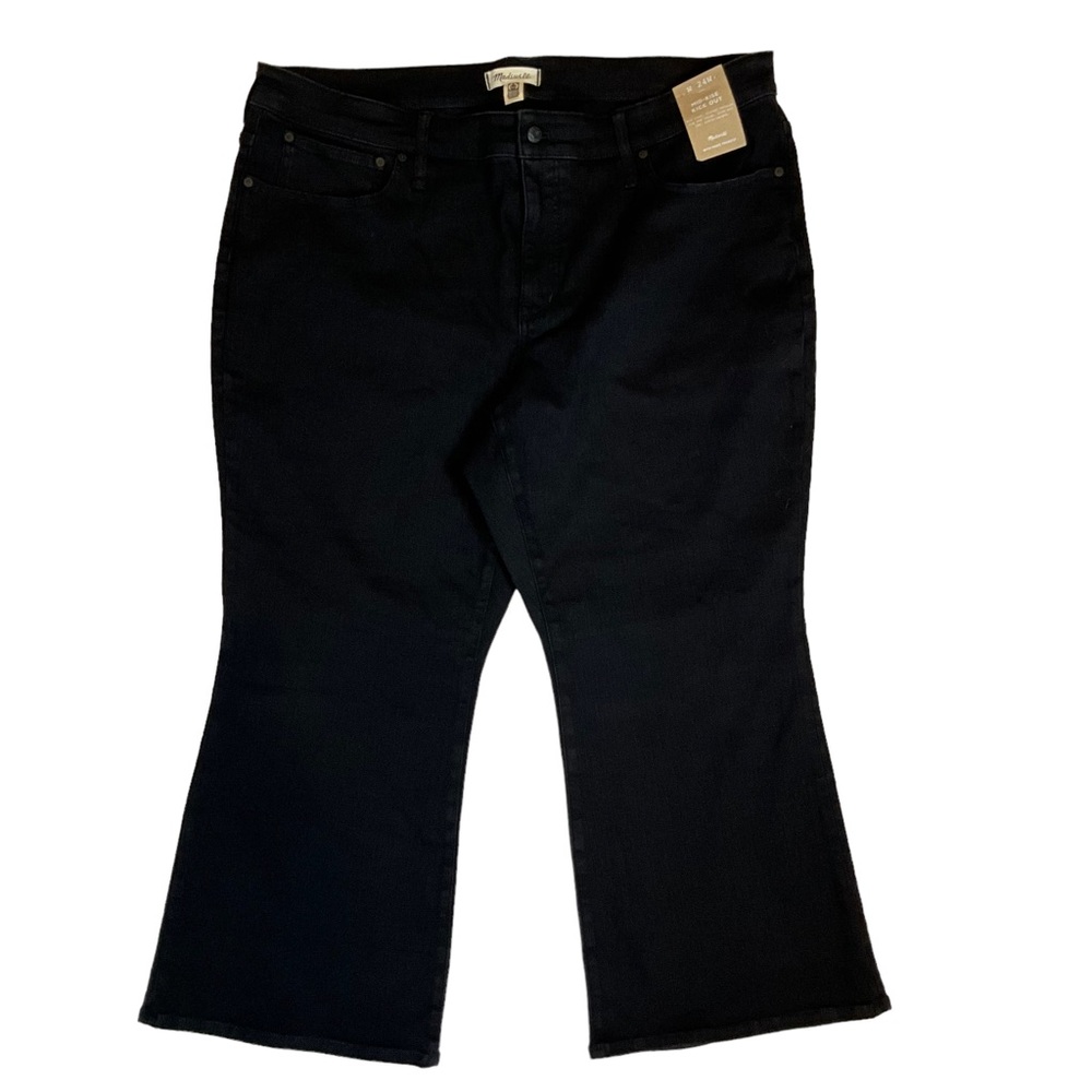 Madewell Plus Mid Rise Kick Out Crop Jeans Black Size 24W